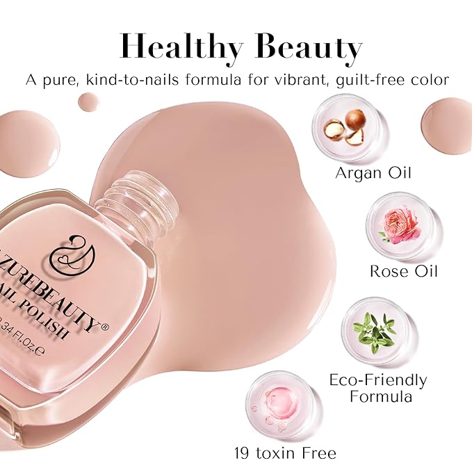 AZUREBEAUTY Cat Eye Nail Polish Set Magnetic Quick Dry Nude 2 Colors Nail Lacquer Natural Kit DIY Salon at Home Women Gifts 2Pcs 0.34 fl oz