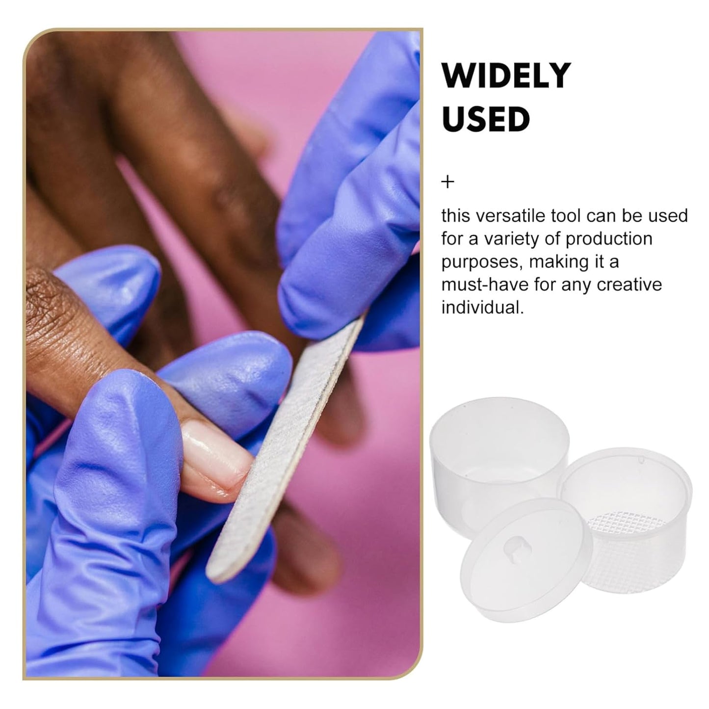 1Set Nail Tool Cleaner Box Reusable Plastic Soaking Container for Manicure and Pedicure Tools Durable Nail Art Tool Bowl with Detachable Lid for Salon and Home