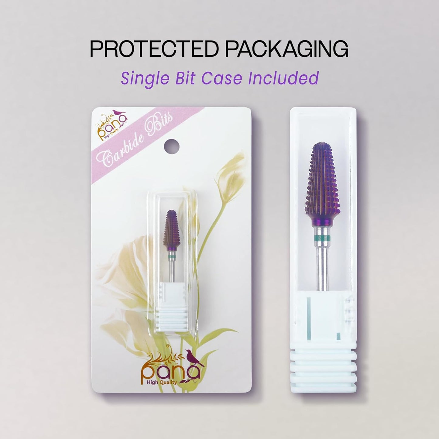 PANA 3/32" Purple Tornado Carbide Nail Drill Bit for Acrylics, Nail Extension, Gel Polish Removal Nail Salon Manicure Pedicure Electric File Tools (Coarse - C)