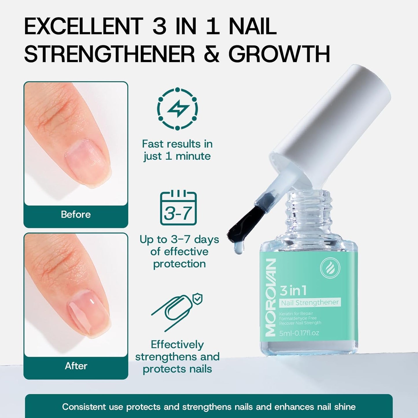Morovan Gel Nail Polish Remover Kit: Gel Polish Remover with Liquid Latex Tape Nail Strengthener Nail Tools Quick Remove Gel Nail Polish in 3-5 Minutes No Need to Warp & Soak