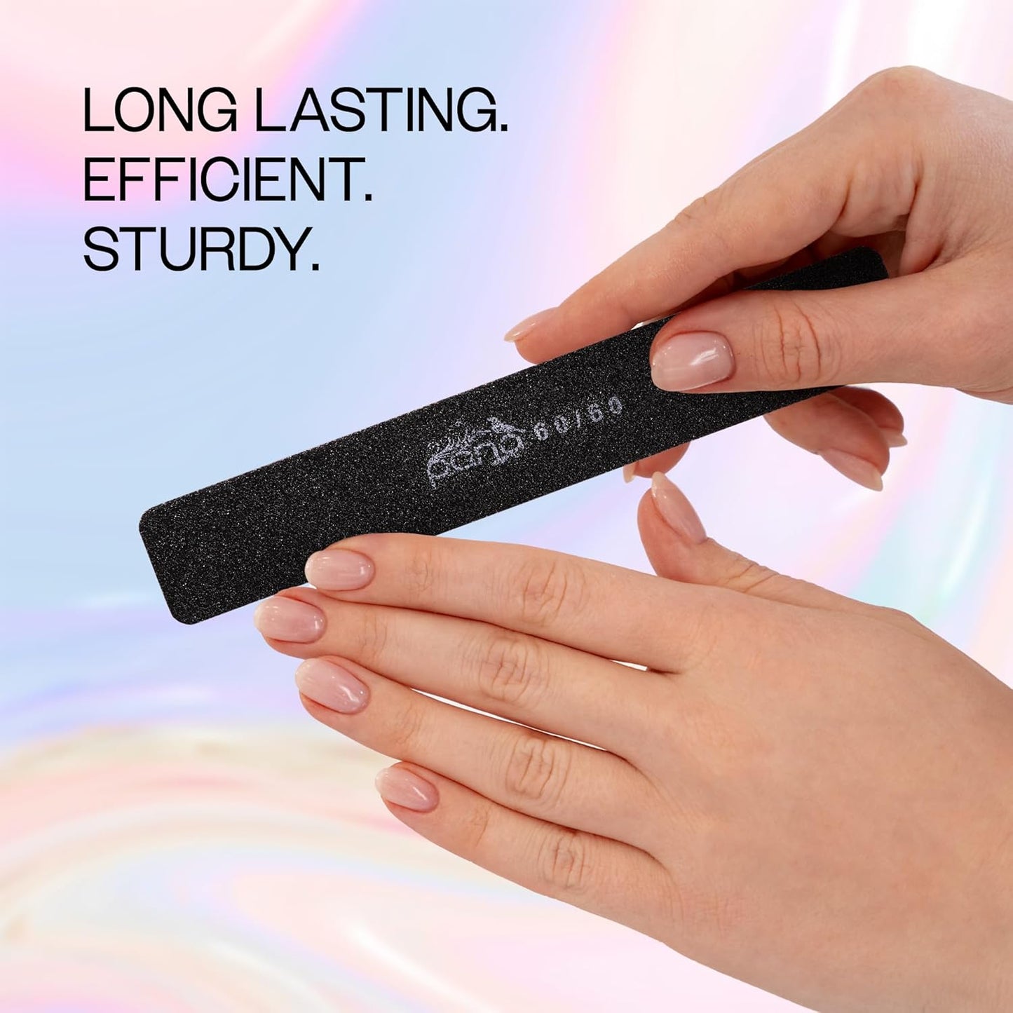 10pcs - PANA Jumbo Double-Sided Emery Nail File for Manicure, Pedicure, Natural, and Acrylic Nails - Black (Grit 60/60)
