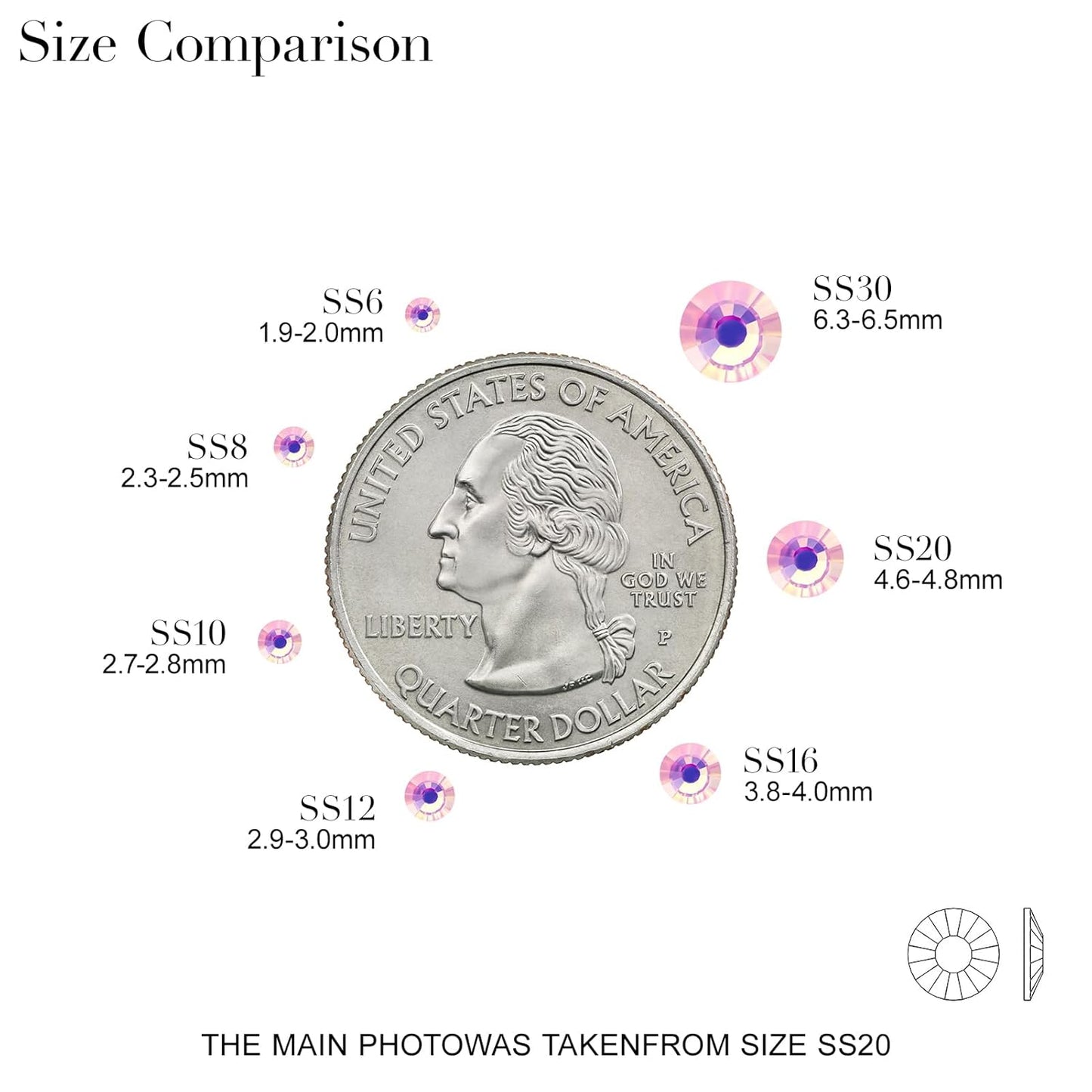 Novani 3000 Pieces Flatback Rhinestones Glass Round Gems F-Pink Crystals for Nail Art DIY Crafts Clothes Shoes,SS16,3.8-4.0mm
