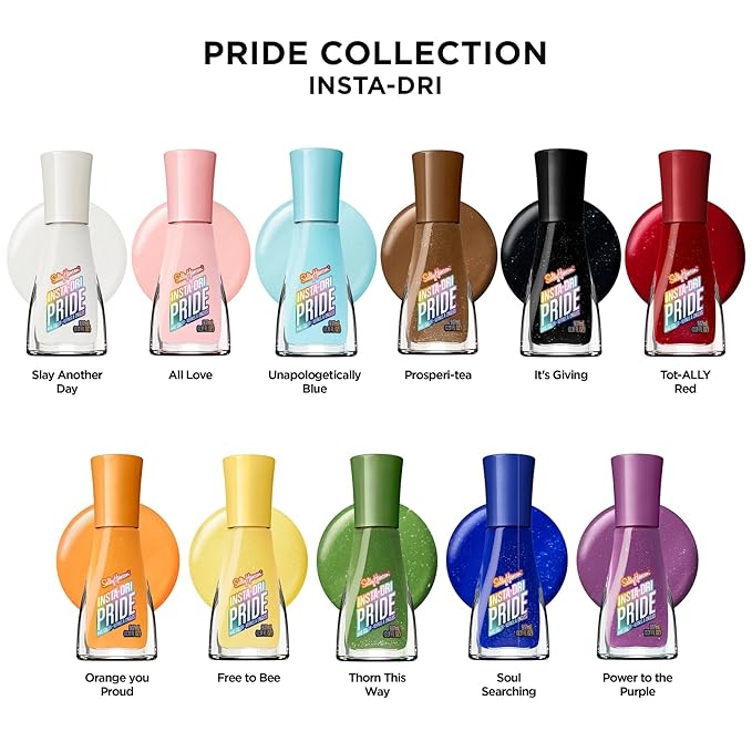 Sally Hansen Insta-Dri Pride Nail Polish | Quick Dry, Long Lasting, Streak-Free Shine | Opaque, Shiny | 764 Slay Another Day | Off-White Nail Color