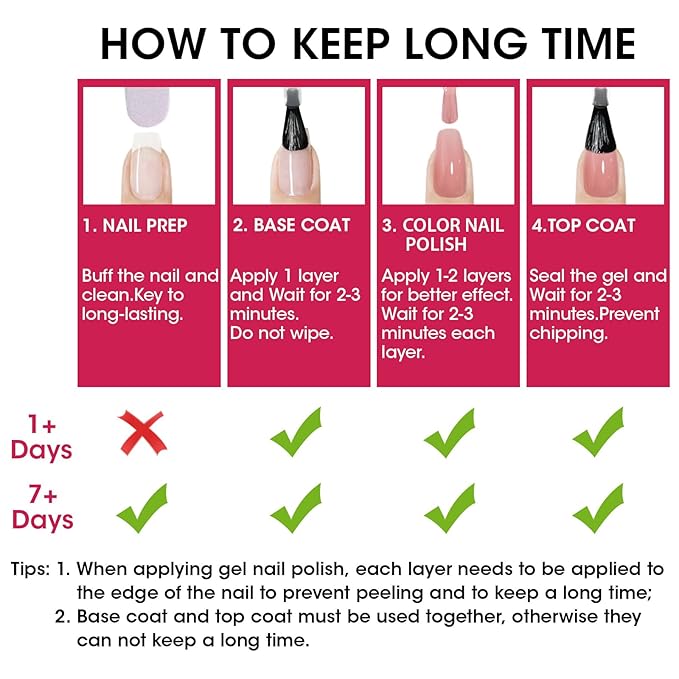 GELLEN Hot Pink Nail Polish, Pinkish Purple Natural Traditional Regular Nail Polish Quick Air Dry 6-Set For Acrylic Natural Nails Toes Home Salon, Non UV Gel, Chip Resistant, Hema Free, Toxin Free