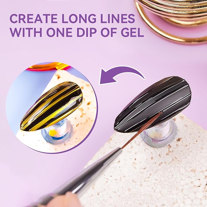 Makartt 3D Gel Nail Art: Clear 3D Painting Gels for Chrome Powder, 3D Sculpting No Wipe for Gel Nail Polish, 3D Carving Drawing Gels for Nails Art at Home & Salon DIY 0.28 fl.oz