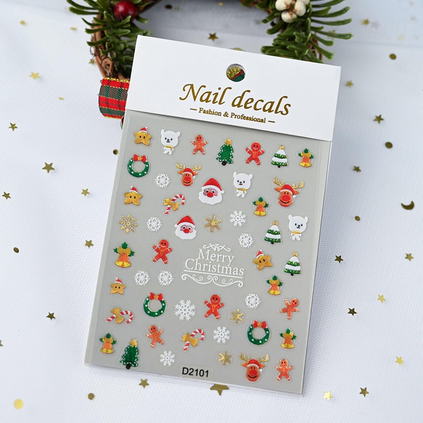Christmas Nail Stickers for Nail Art Snowflowers Christmas Tree Reindeer Nail Art Stickers 5D Embossed Winter Nail Decals 3D Self-Adhesive Nails Supply Manicure Sliders for Nails Decoration 6 Sheets