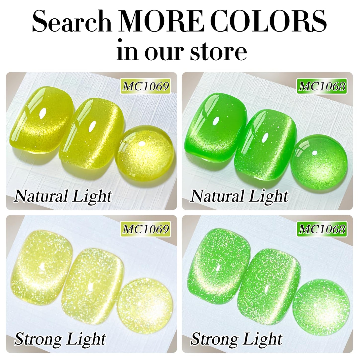 Double Rhythm 0.5 OZ Cat Eye Gel Polish with Magnet 15ML Holographic Glitter Shimmer Translucent Jelly Color Magnetic Gel Polish Salon DIY at Home (Yellow MC1069)