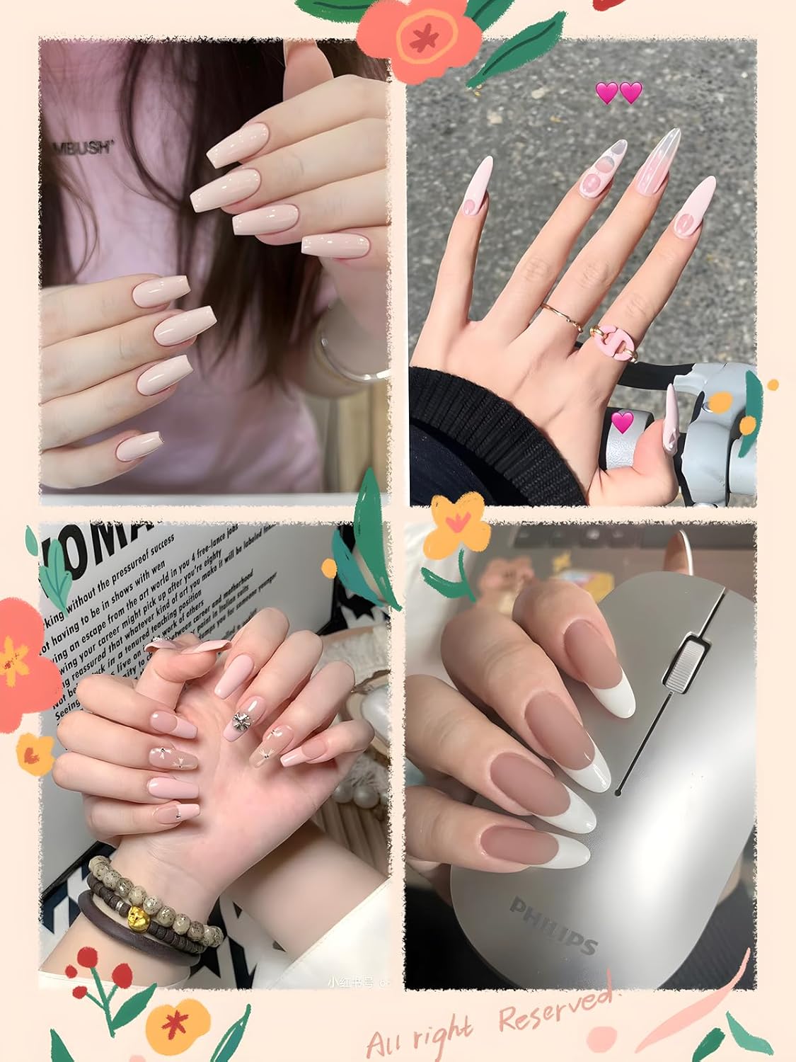 Gel French Manicure Kit, Gorvalin Glitter Nude Pink & White UV French Tip Gel Nail Polish Stamper Brushes Dotting Pens French Tip Tool Kit for French Nail Art DIY Design