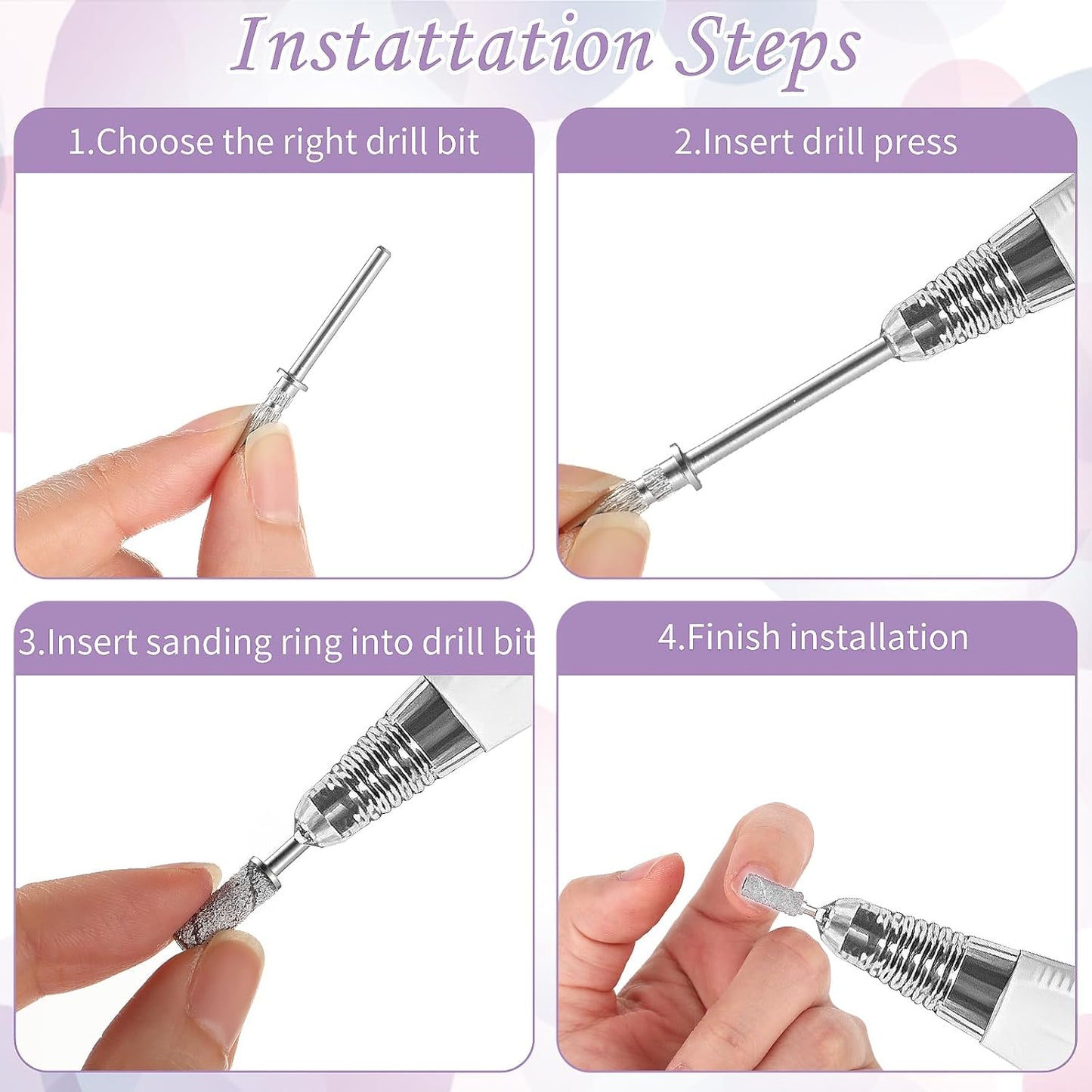 4 Pcs Small Mandrel Nail Bit 3mm Mini Mandrel Nail Bit Nail Sanding Bands Shaft 3/32 Shank Sanding Bands for Nail Drill Professional Nail Drill Bits for Electric Drill File Machine Manicure Accessory
