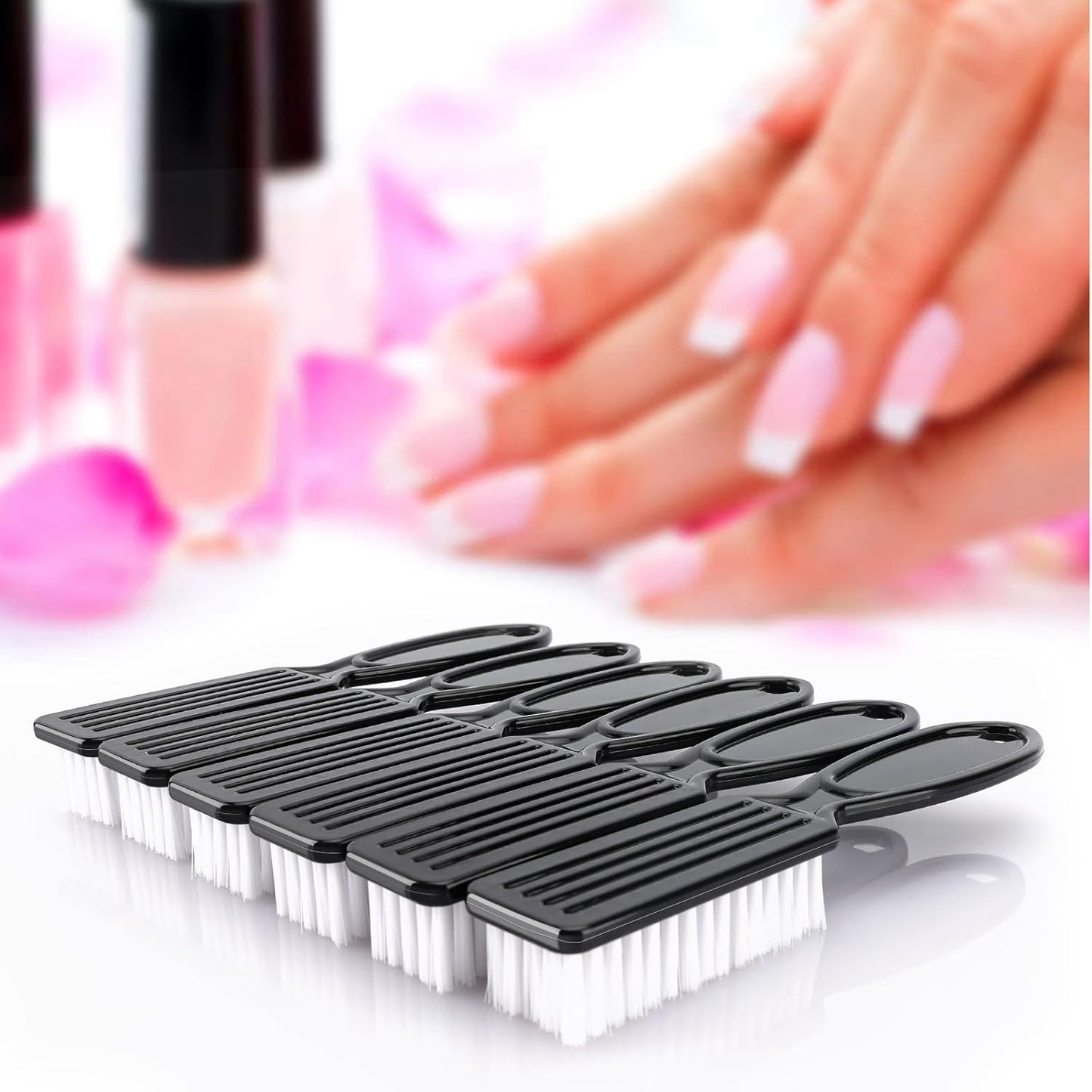NICEMOVIC 30 Pcs Handle Grip Nail Brush, Hand Fingernail Cleaner Brush Manicure Tools Scrub Cleaning Brushes Kit, Use for Toe and Nail Cleaning (Black)