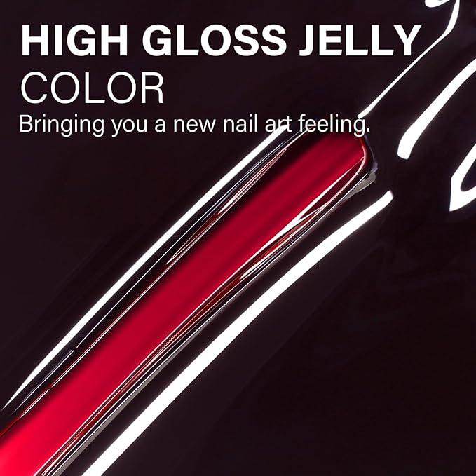 AILLSA Red Gel Polish Jelly Queen Hearts Burgundy Translucent Gel Nail Polish Dark Wine Gel Polish Long Lasting Blood Color Nails Soak Off U V Gel for Nail Art at Home Valentine Gift 0.51 Oz GD65