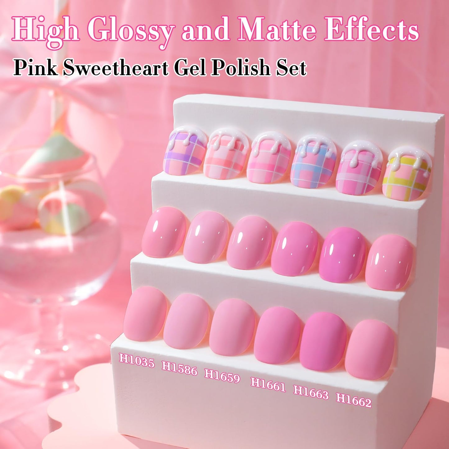 Double Rhythm 6 Pcs Hema Free Gel Polish Set 0.50 OZ Same Color Same Bottle Soak Off Neutral Natural Milky Gel Polish Kit Nail Art Manicure Salon DIY at Home (Peach Pink Rose-H6-2)