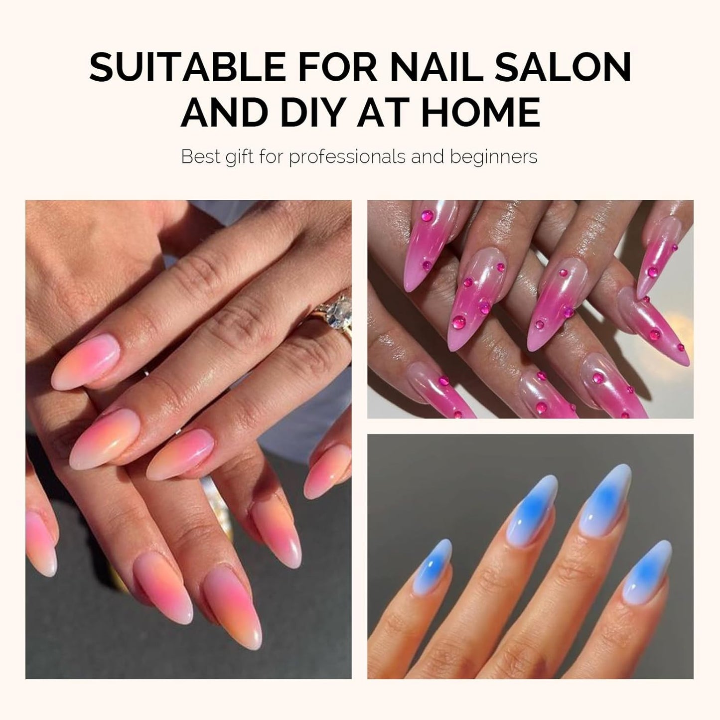MelodySusie Soft Sponges for Ombre, Art With Grabbing Pen, Blooming Nails, Gradient, Manicure Tools, Professional Accessories Supplies for Home and Salon Use