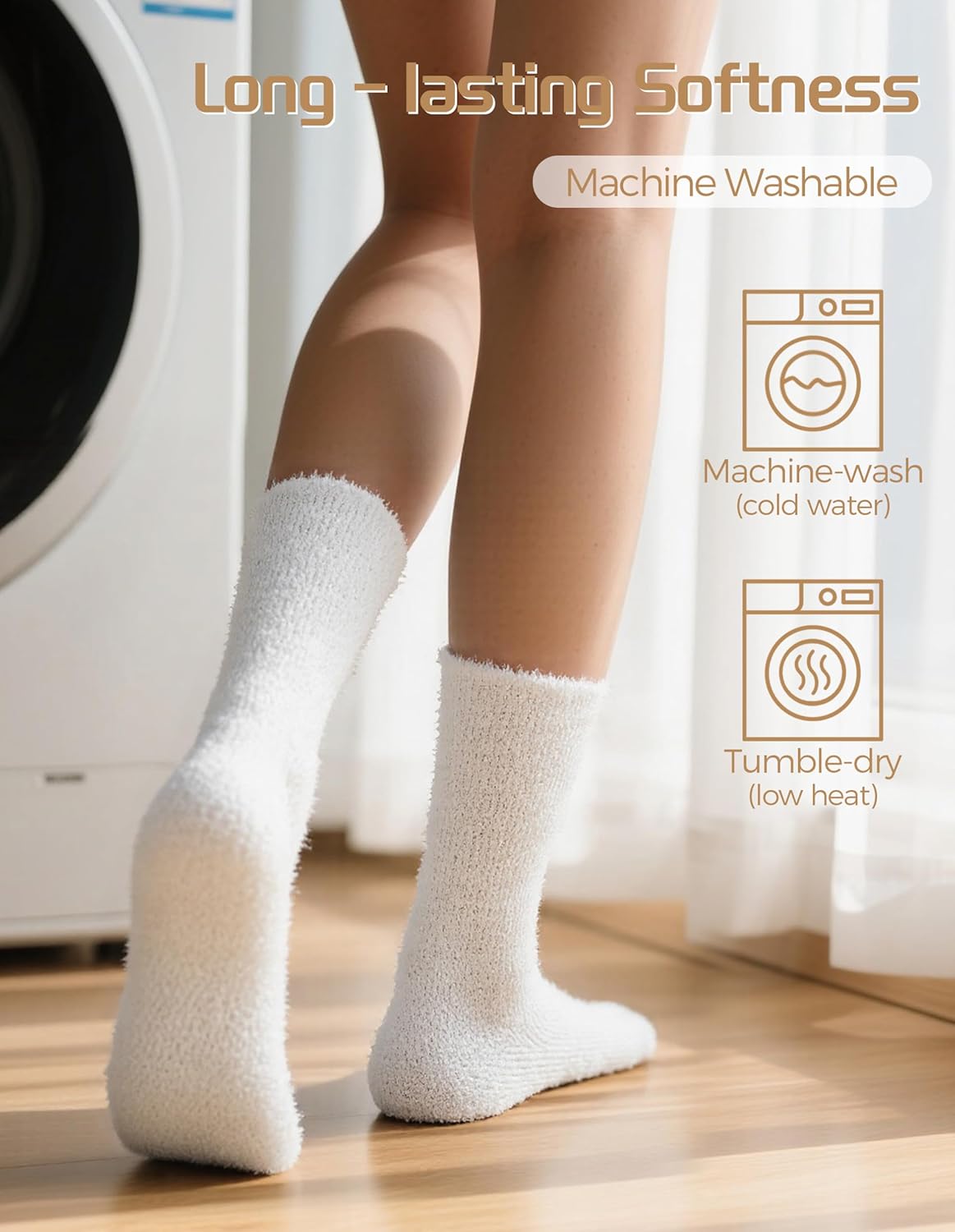 TEHOOK Warm & Cozy Gifts for Women, Stocking Stuufers, Fluffy Fuzzy Plush Sleeping Slipper Socks - Soft Warm Fabric