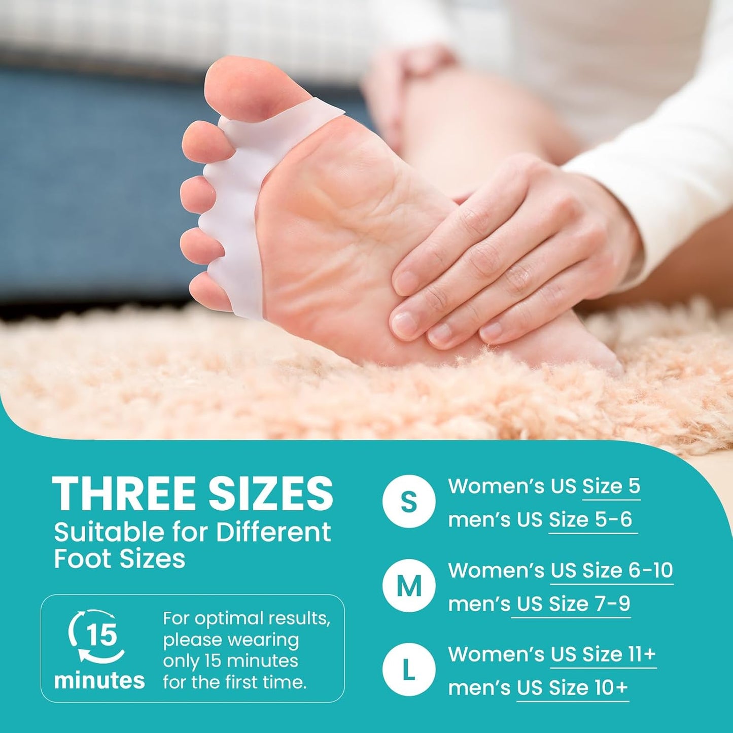 Toe Spacers & Separators - 8-Pack Bunion Corrector for Toe Alignment & Toe Pain Relief - Toe Separators for Women & Men - Toe Spacers for Gifts with Gel Cushion (White) - FSA HSA Eligible - M