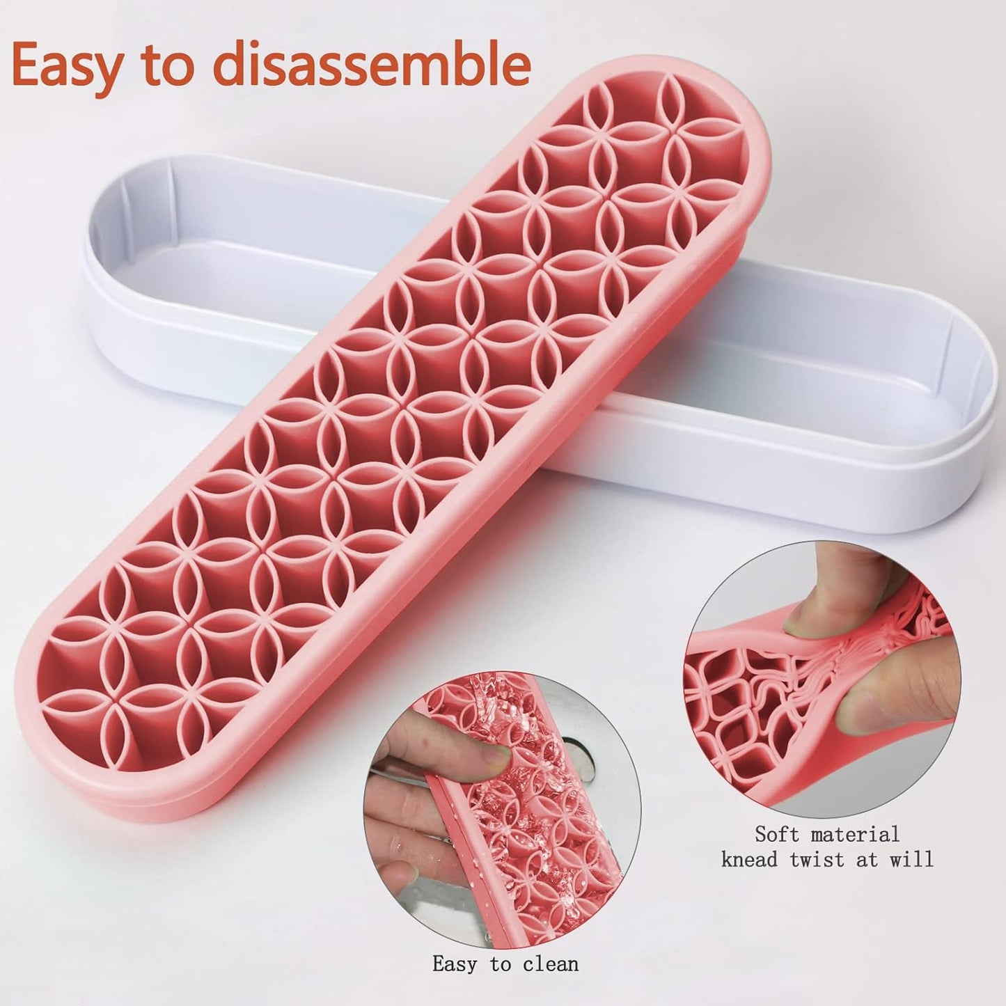 Unaone Silicone Makeup Brush Holder, Multipurpose Beauty Tool Organizer Make up Brush Storage Stand for Painting Pen Brushes Nail Clippers Drill Pens Ruler Sewing Craft Tools (Pink)