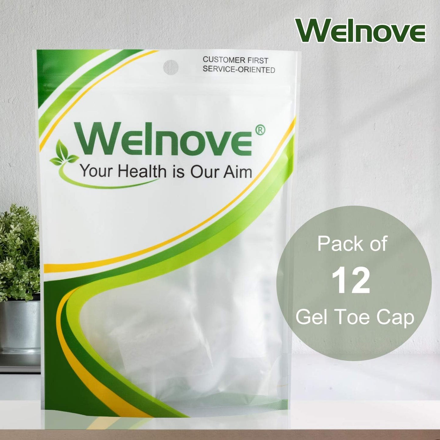 Welnove Pack of 12 Toe Protector, Pinky Toe Caps, Gel Toe Sleeves with Breathable Hole, Pain Relief for Corns, Blisters and Ingrown Toenails (Shoe Sizes: Women: 6-11 / Men: 6-10)