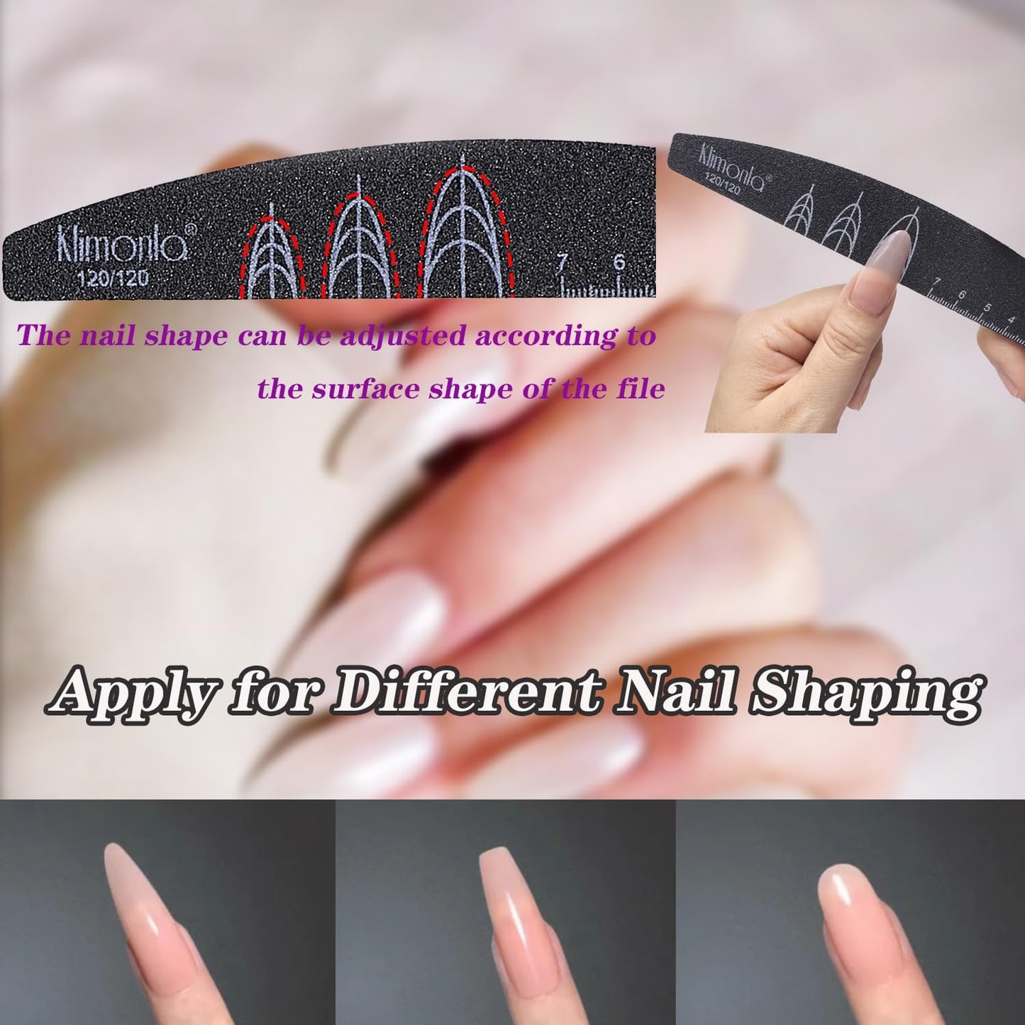 6pcs Nail Files with 2pcs Nail Brushes 120/120, 120/180, 180/180 Grit Both Sides Nail Files with Reference Graphic for Press-on Fake Nail Shaping Natural Nail Polish Christmas Gift for Women Girls