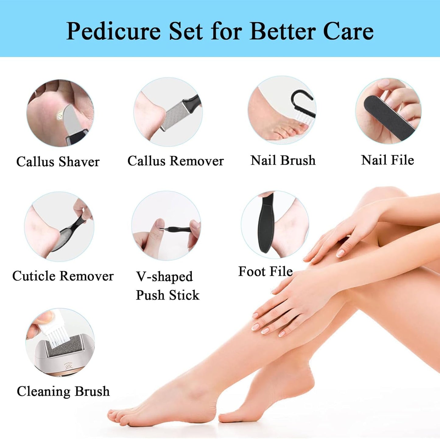 Electric Callus Remover for Feet, Long Service Time Foot Scrubber, Rechargeable Electronic Foot Files, Professional Pedicure Tools Pedicure Kit Feet Care for Crack Heel, Women Gift (White)
