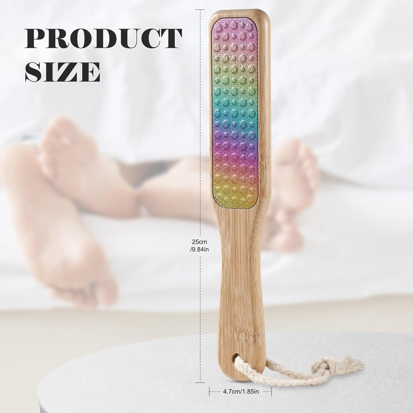 BALUCA Foot File, Double Sided Foot Scraper Callus Remover, Foot Rasp for Cracked Heel and Foot Scrubber Corn Removal Foot Care Tools - Rainbow