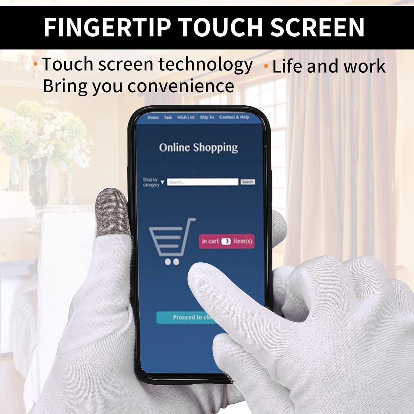 Sibba 3 Pairs Touch Screen Moisturizing Gloves White Cotton Moisturizing Gloves Overnight Bedtime Heal Eczema Sleeping Lotion Hand Spa Treatment Gloves Repair Rough Cracked Dry Chapped Hands Skin