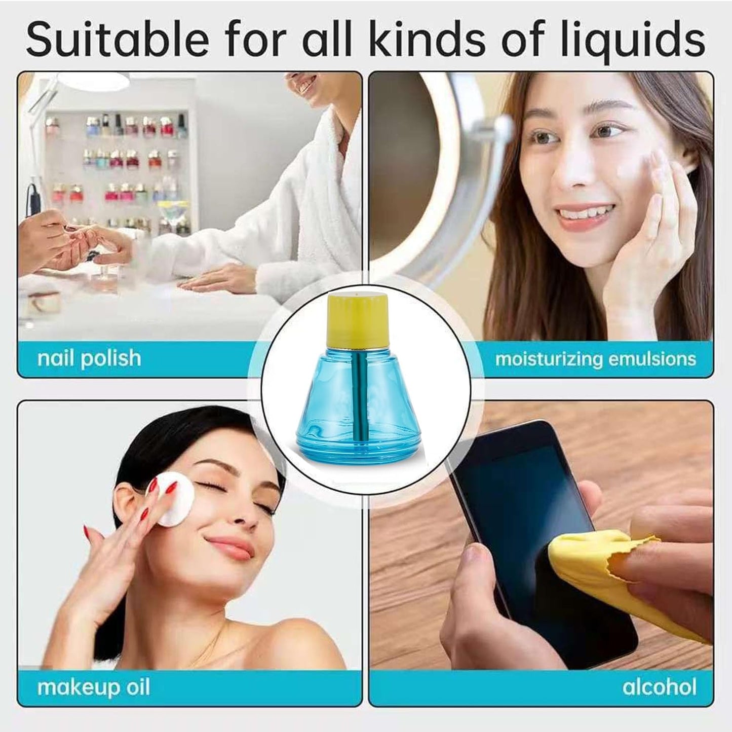 5 Oz/ 150ml Glass Push Down Pump Dispenser Bottle With Cap Push Down Glass Empty Pump Dispenser for Alcohol Makeup Clear Refillable Bottle Hand Pumping Press Container