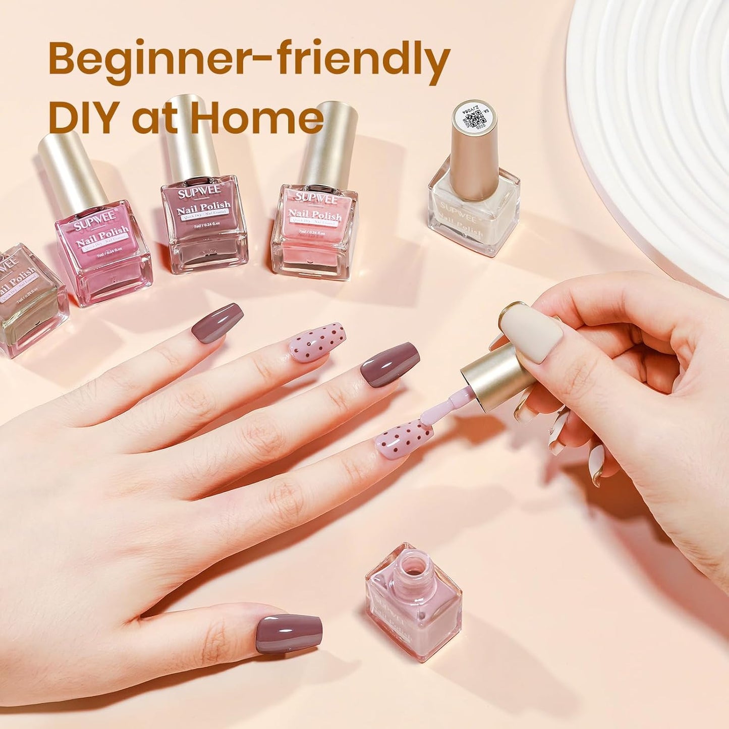 Quick-Dry Fall Winter Nail Polish Set, Regular Nail Polish Non Gel Air Fast Drying Fingernail Lacquer Manicure Salon DIY at Home