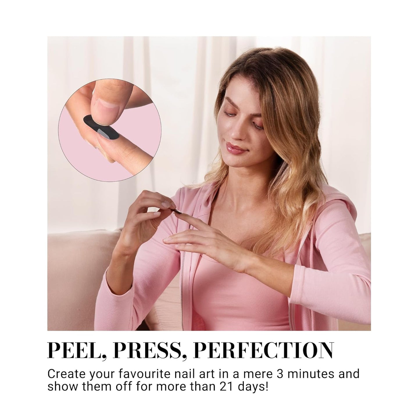 MelodySusie 30PCS Semi Cured Gel Nail Strips, Brown, Works with Any Nail Lamps, Salon Quality, Long Lasting, Easy to Apply and Remove, Includes 2 Prep Pads, Nail File and Wooden Stick