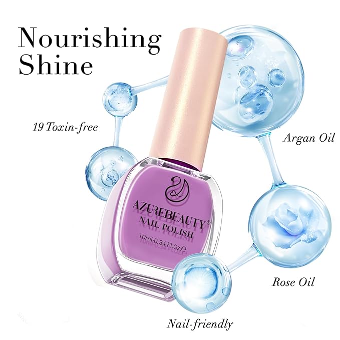 AZUREBEAUTY Nail polish,Purple Lavender Quick Dry Complete Natural Super Lustrous Nail Enamel Polish,Professional for DIY Manicure