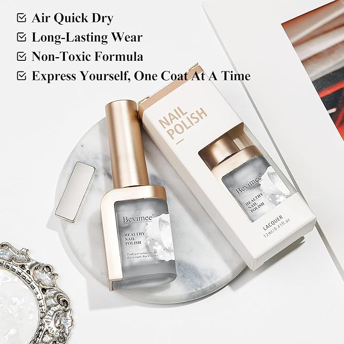 Cat Eye Nail Polish Non Gel, Air Quick Dry, Magnetic Fingernail Polish Silver Metallic Nail Lacquer Holographic Mooncat Nail Concealer Polish For Nail Art Long Lasting 1PC