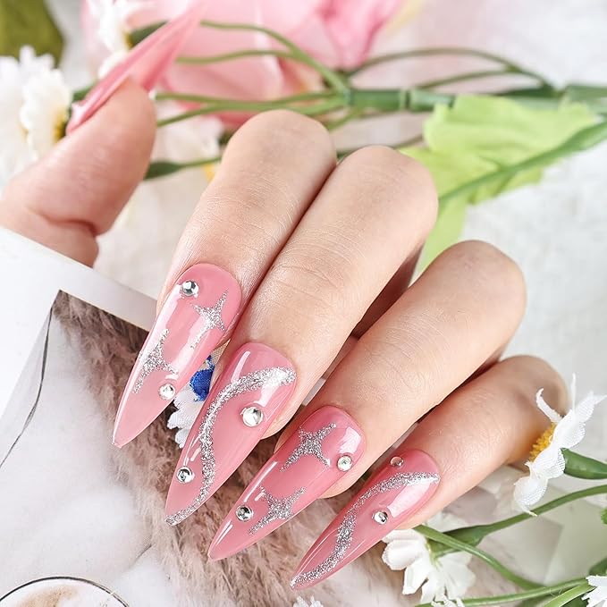JODSONE 10ml Nail Art Gel Liner Glitter Sliver Gel Nail polish Need U V Lamp Cured with Thin Brush Gift for Girls at Home Salon Design