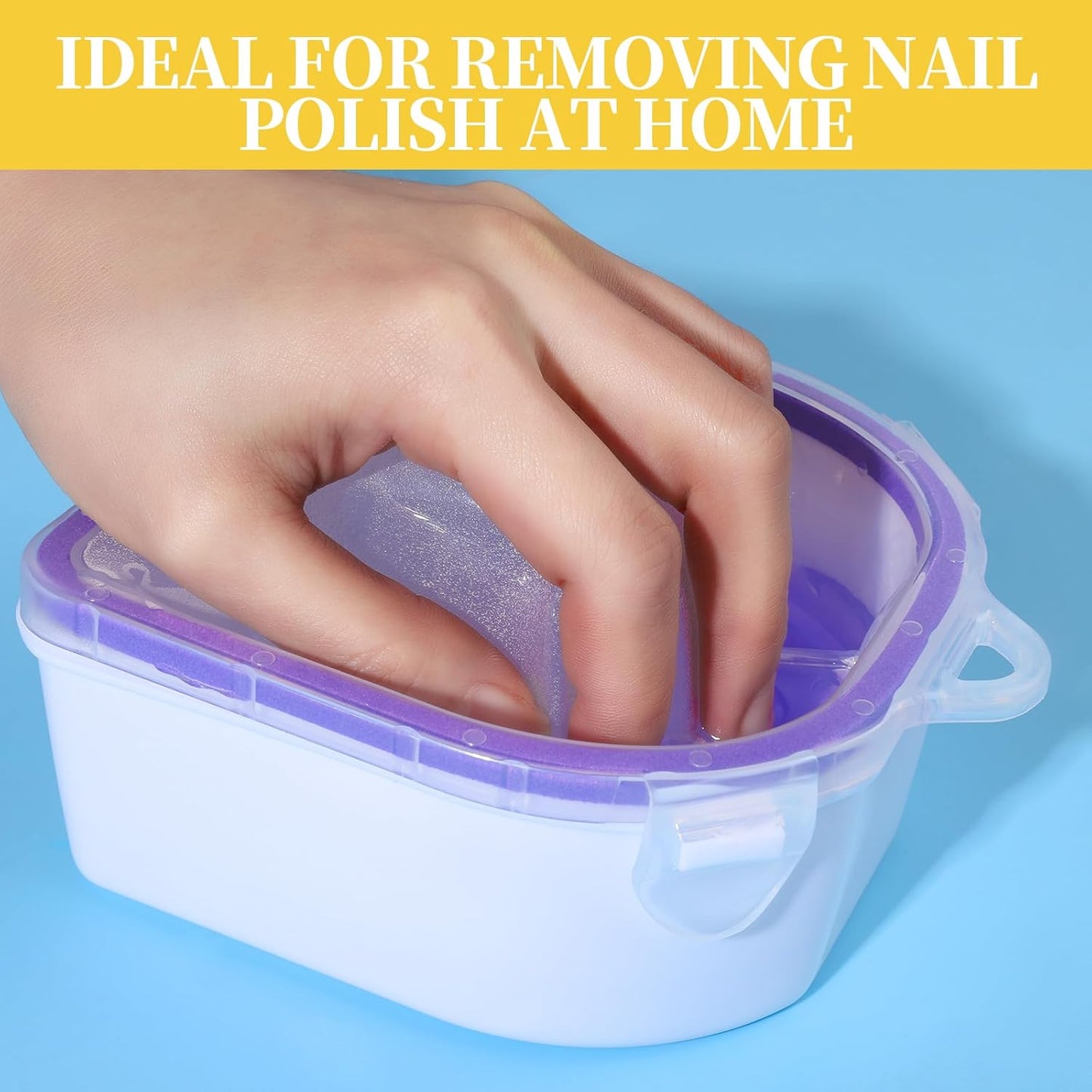 Teenitor Soak Off Bowl Nail Soaking Bowl Acetone Proof, Soak Off Gel Polish Remover Bowl, Dip Powder Remover Tools Cuticle Pusher Peeler Cuticle Oil Nail File Buffer Manicure Bowl for Hand, Lavender