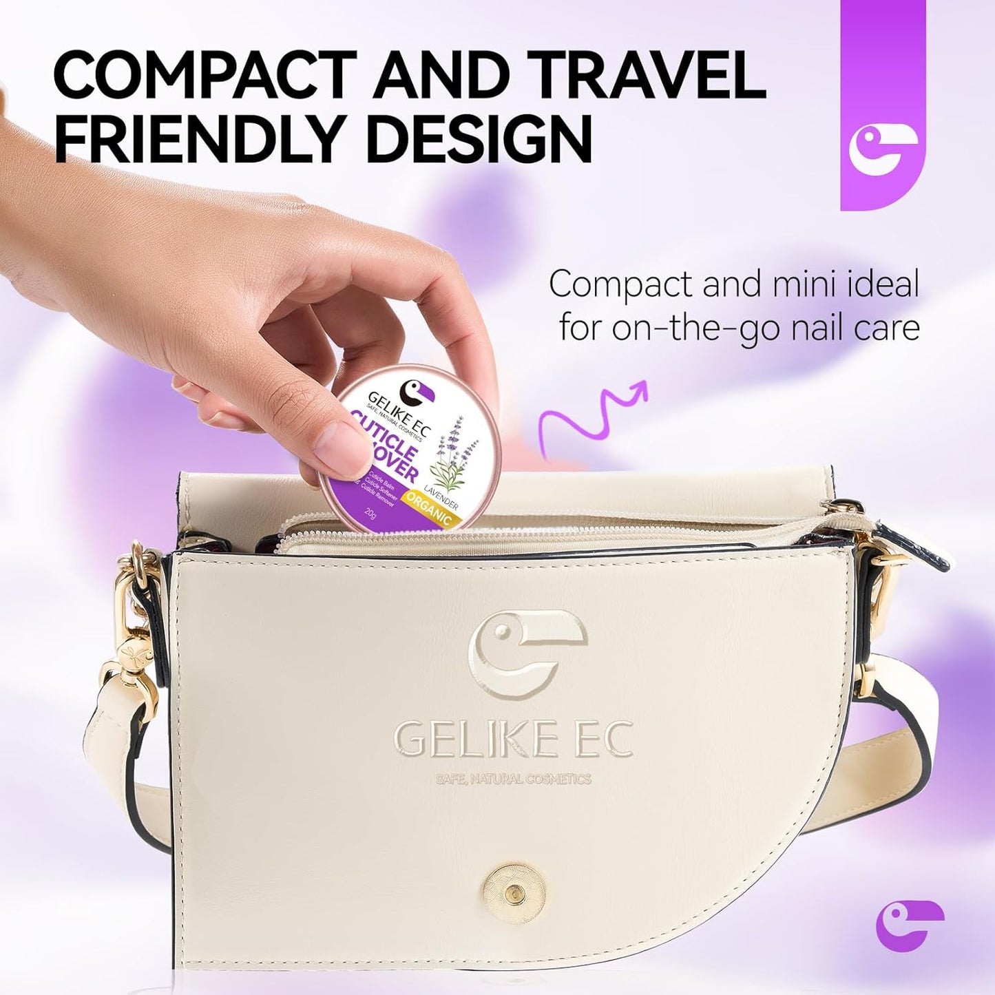 gelike ec Nail Care Cream Organic for Women: Lavender Natural Cuticle Softener Repair Cream for Dry and Splitting Cuticles & Rough and Rigid Skin