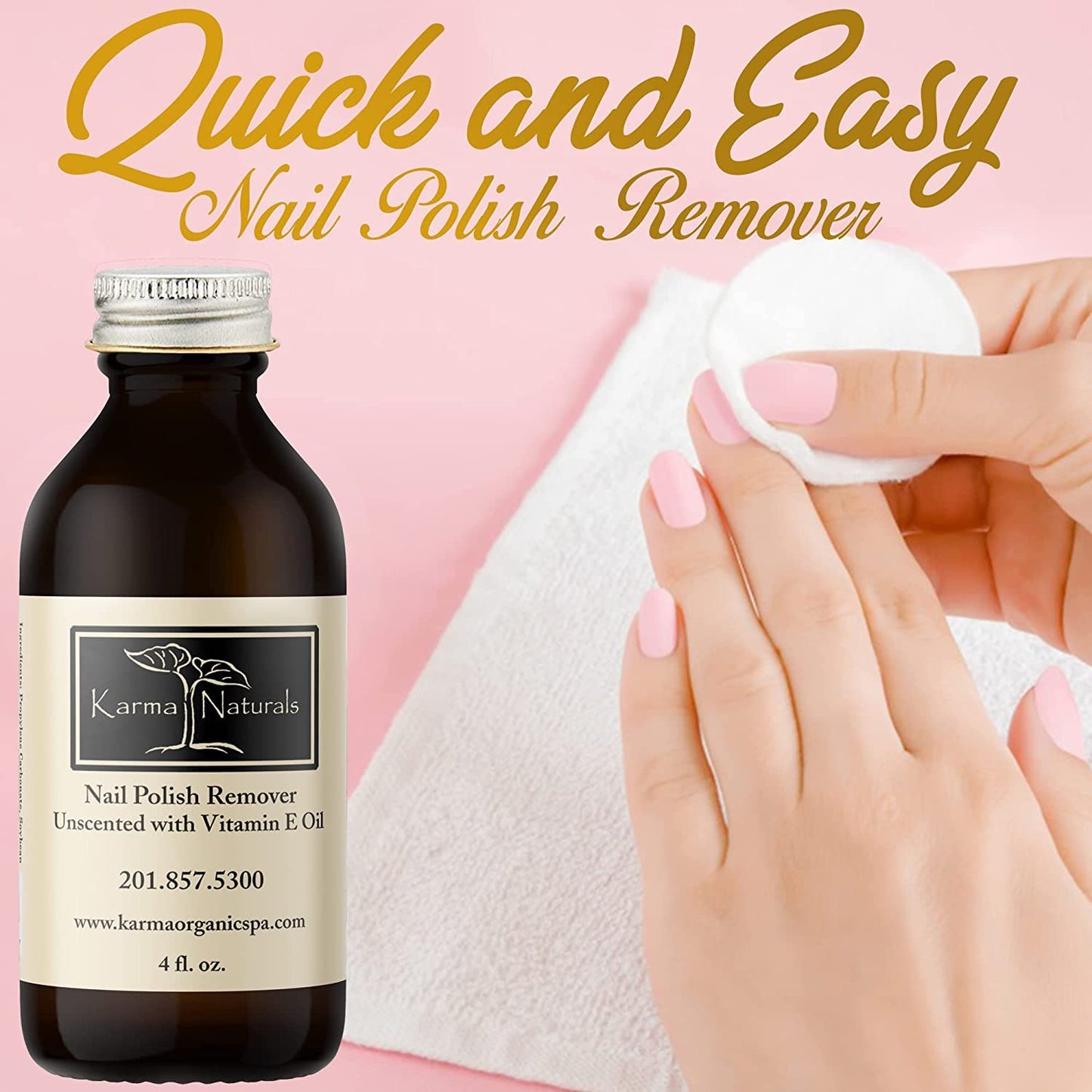 Unscented Nail Polish Remover with Amazing Nail Polish Remover Wipes & Lavender Remover