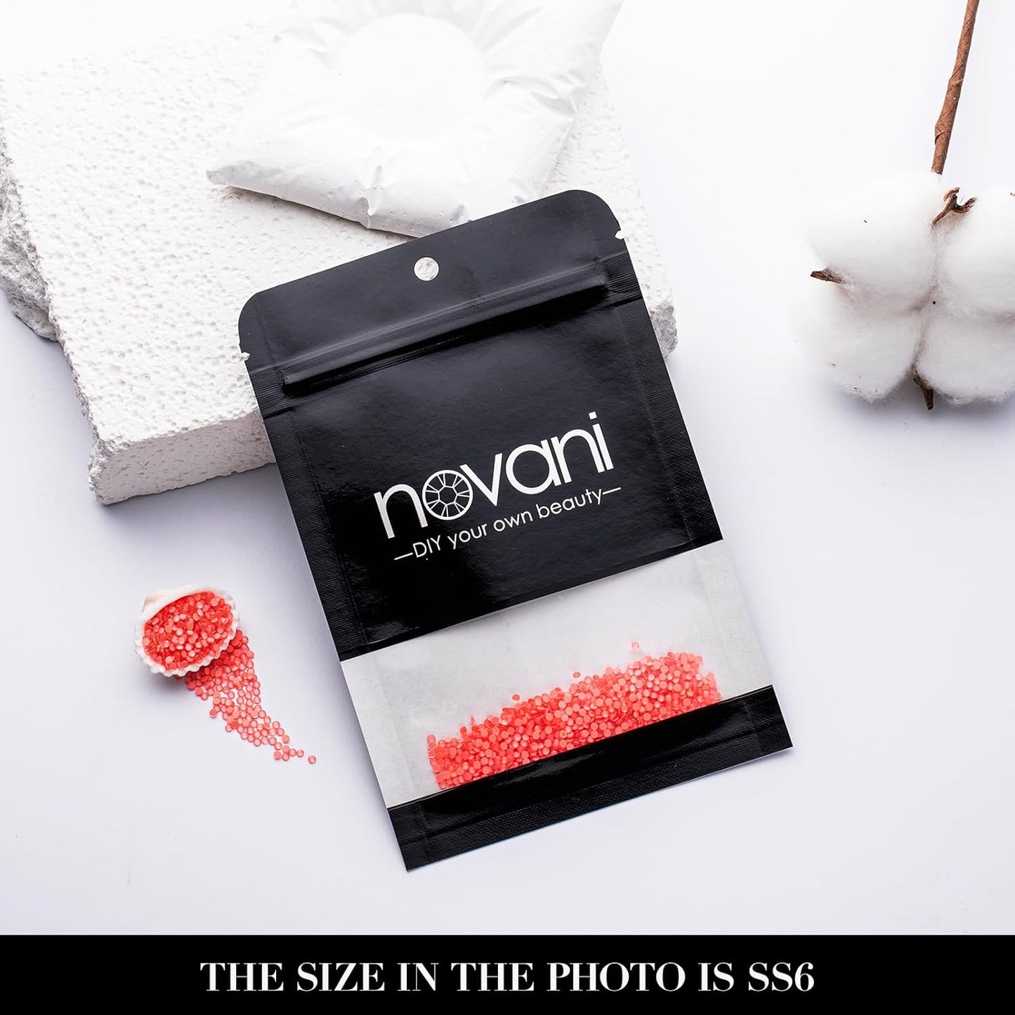Novani 3000 Pieces Flatback Rhinestones Glass Round Gems Mocha Lt.red Crystals for Nail Art DIY Crafts Clothes Shoes,SS6,1.9-2.0mm