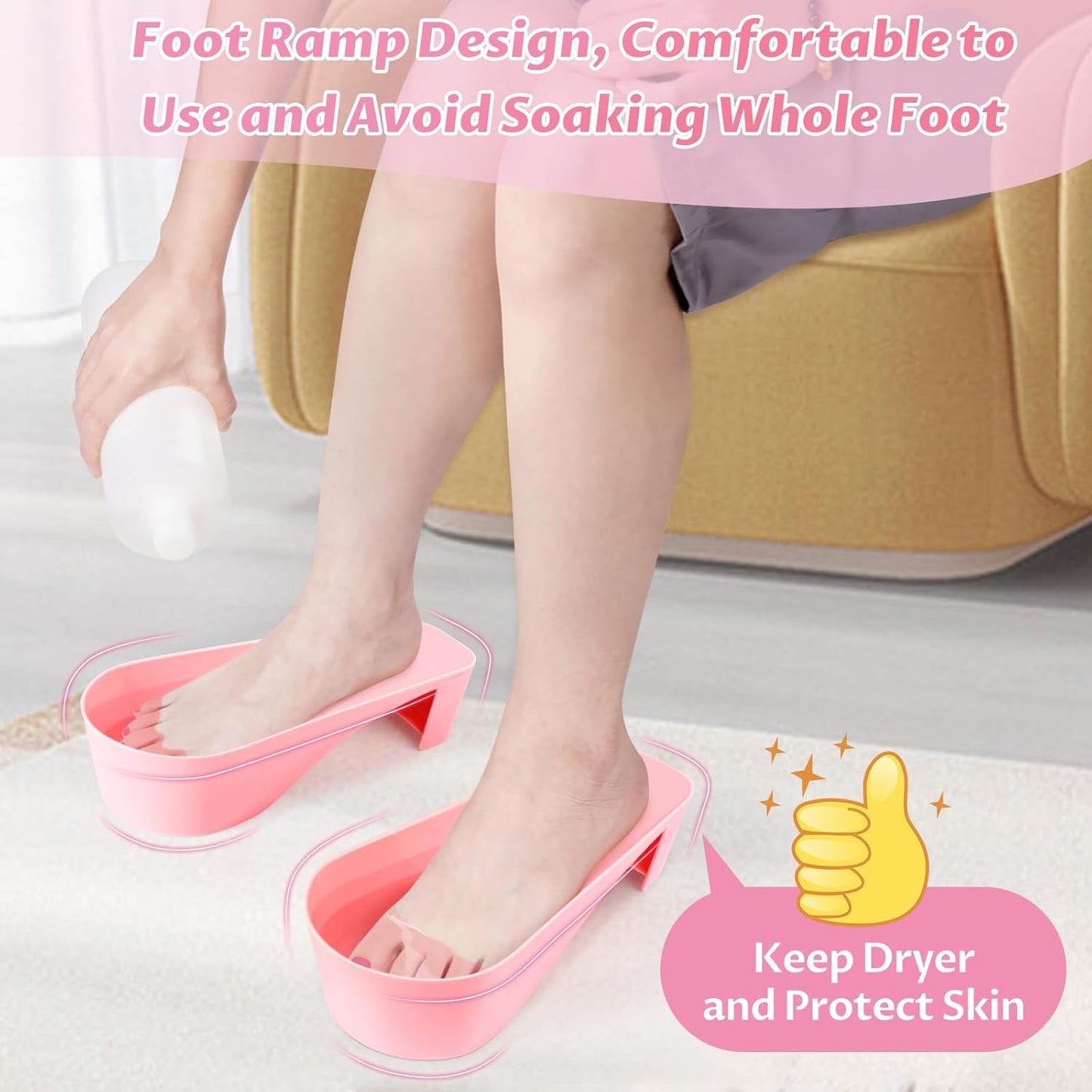 Yokilly Toe Nail Soaking Bowl, 2 PCS Toenails Soak Off Bowl, Shoe Design Foot Bath Soak Tub Bowl, Acetone Proof Pedicure Foot Spa Nail Soaker Bowl(Pink)