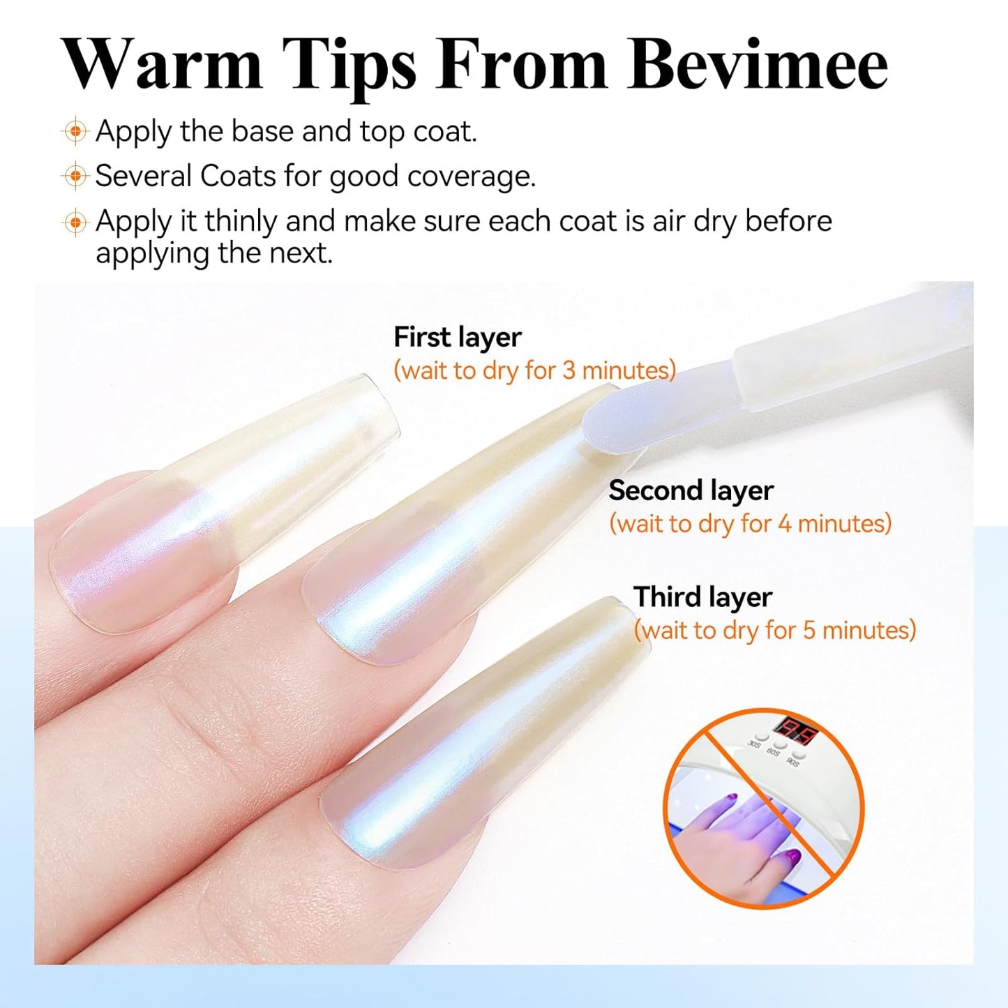 Quick Dry Nail Polish 12ML, Mermaid Shimmer Pearl Aurora Blue Nail Polish Regular Air Fast Drying Fingernail and Toenail Nail Lacquer Polish Natural Color Nail Art Salon DIY at Home