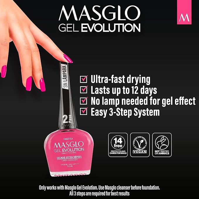 MASGLO Gel Evolution Nail Polish Patriotic Pride Set 3 PCs Shades of Differents Color - No U/V Lamp, Duration Up to 12 days