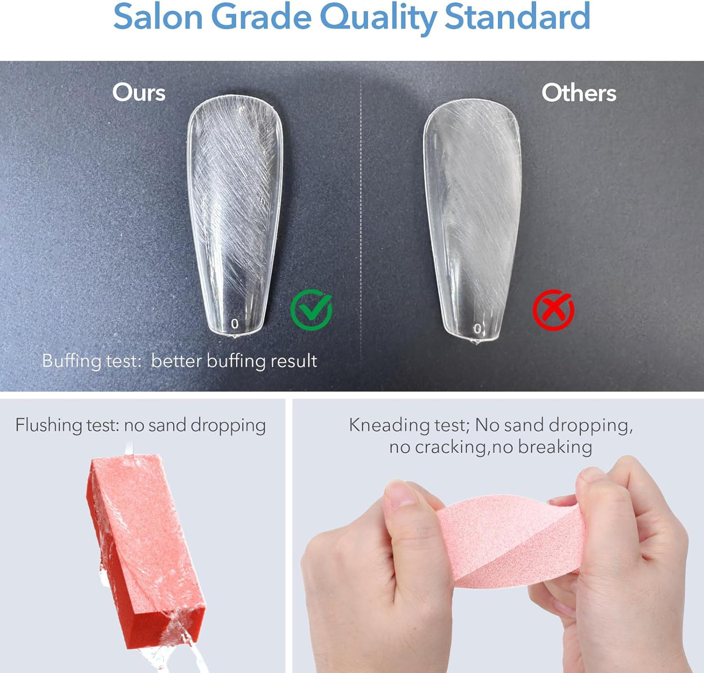 Nail Buffer Block, Coarse Grit 80/80/100, 3.5" Long, 3 Way Buff for Acrylic Nail Gel Polish Nail, Pedicure, Manicure 10 Count, Orange