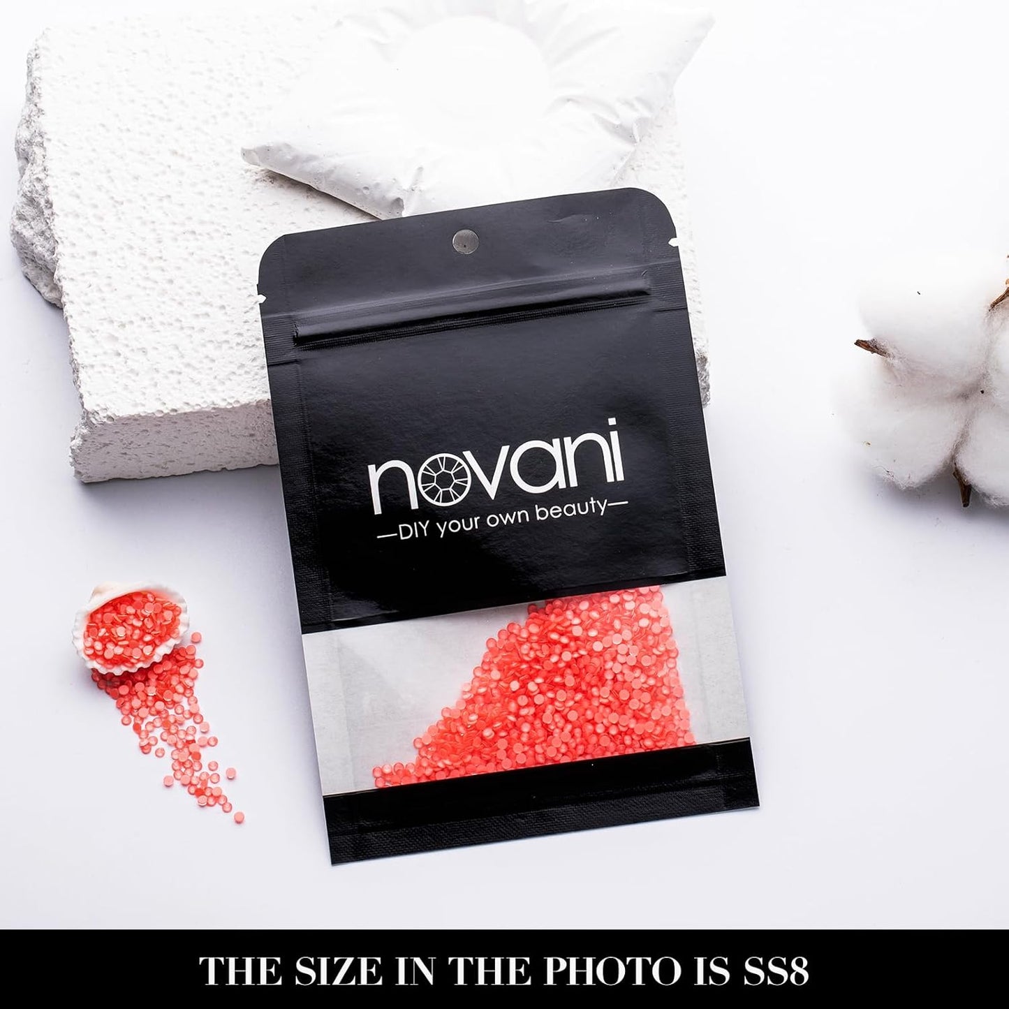 Novani 3000 Pieces Flatback Rhinestones Glass Round Gems Mocha Lt.red Crystals for Nail Art DIY Crafts Clothes Shoes,SS8,2.3-2.5mm