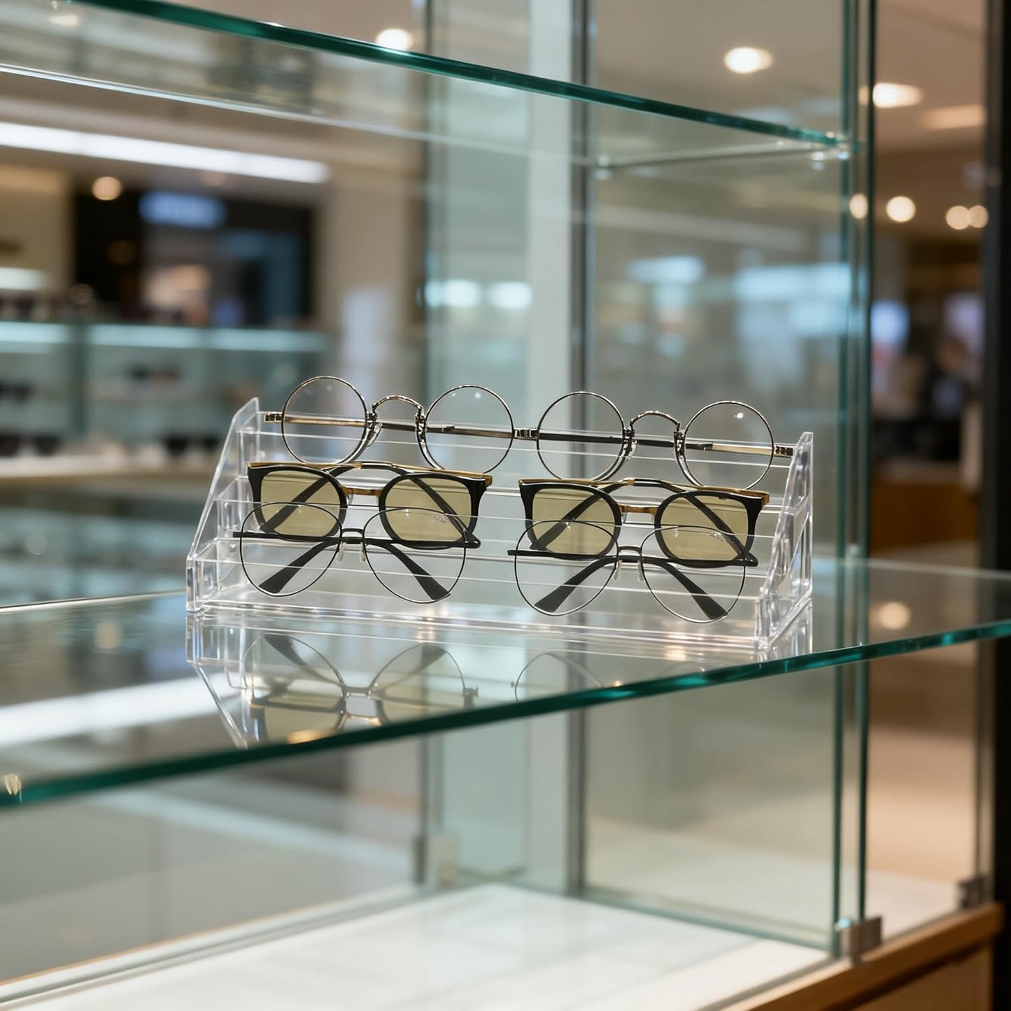 Sunglasses Organizer - Clear Eyeglasses Display - Eyeglasses Storage - Essential Oils Holder(3 Layer)