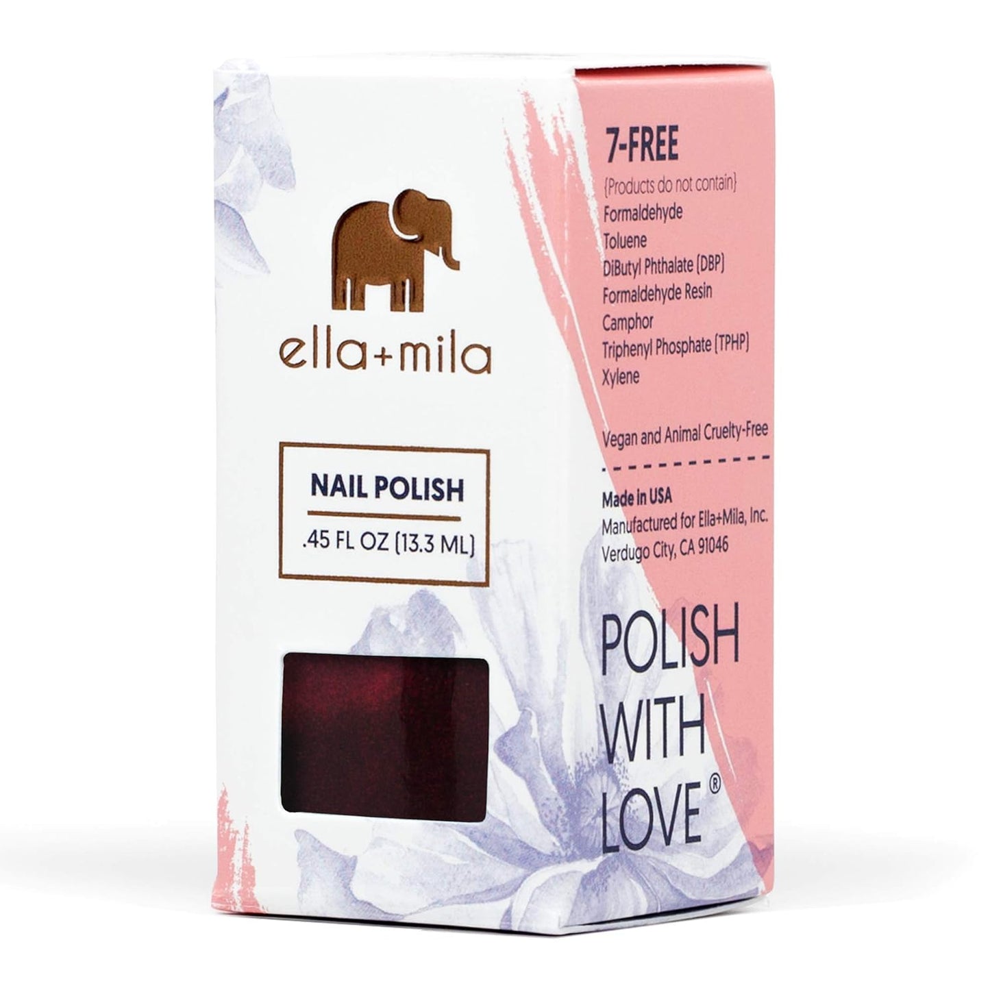 ella+mila Professional, Quick Dry, Long-Lasting & Chip-Resistant Red Nail Polishes (Lip Stain - 0.45 fl oz)