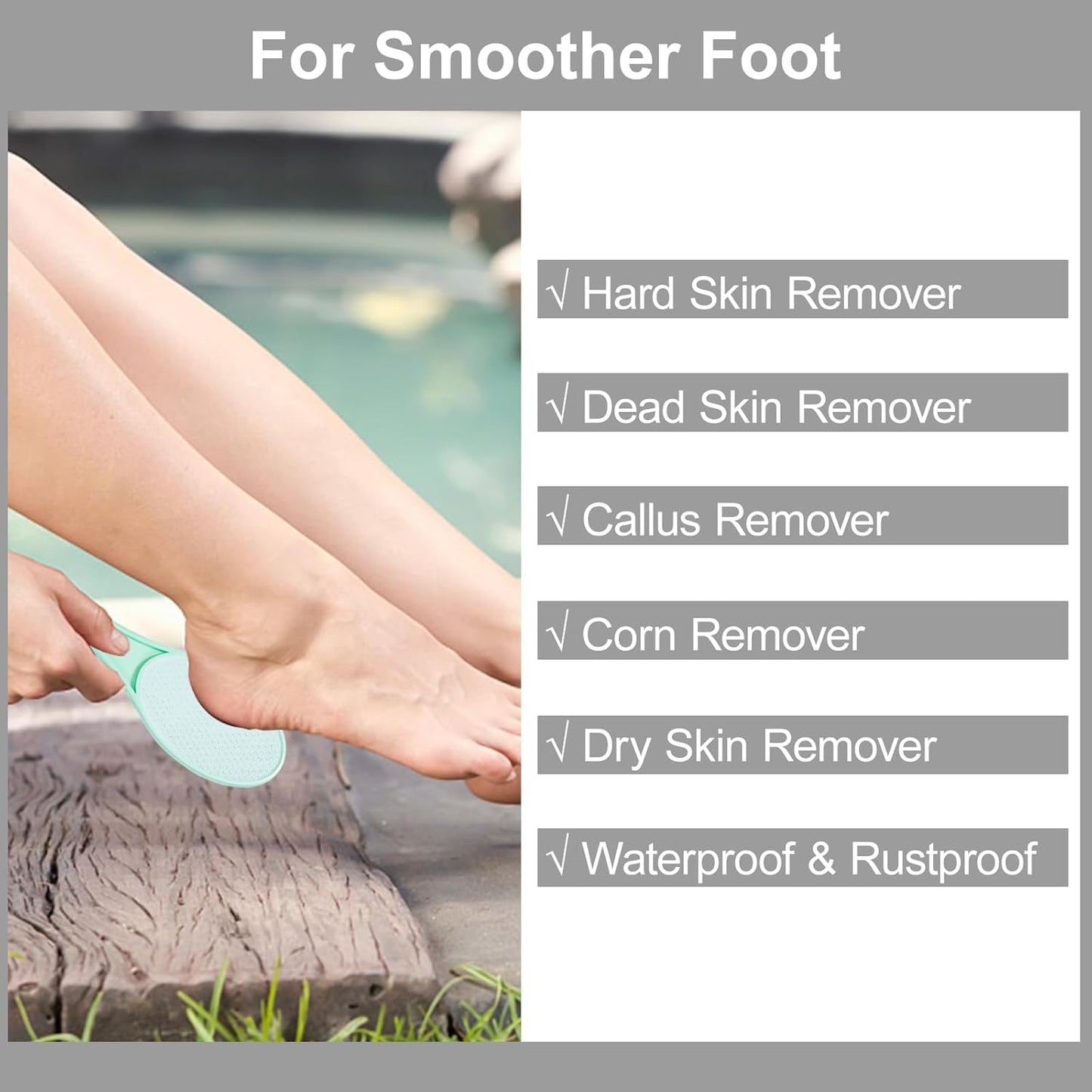 Nano Glass Foot File Callus Remover, 2 Pcs Hard and Dead Skin Remover for Feet, Double Sided Foot Scrubber Hygienic Pedicure Tool, Hair Eraser for Softer & Smoother Feet Hands, Green Blue Random Glass
