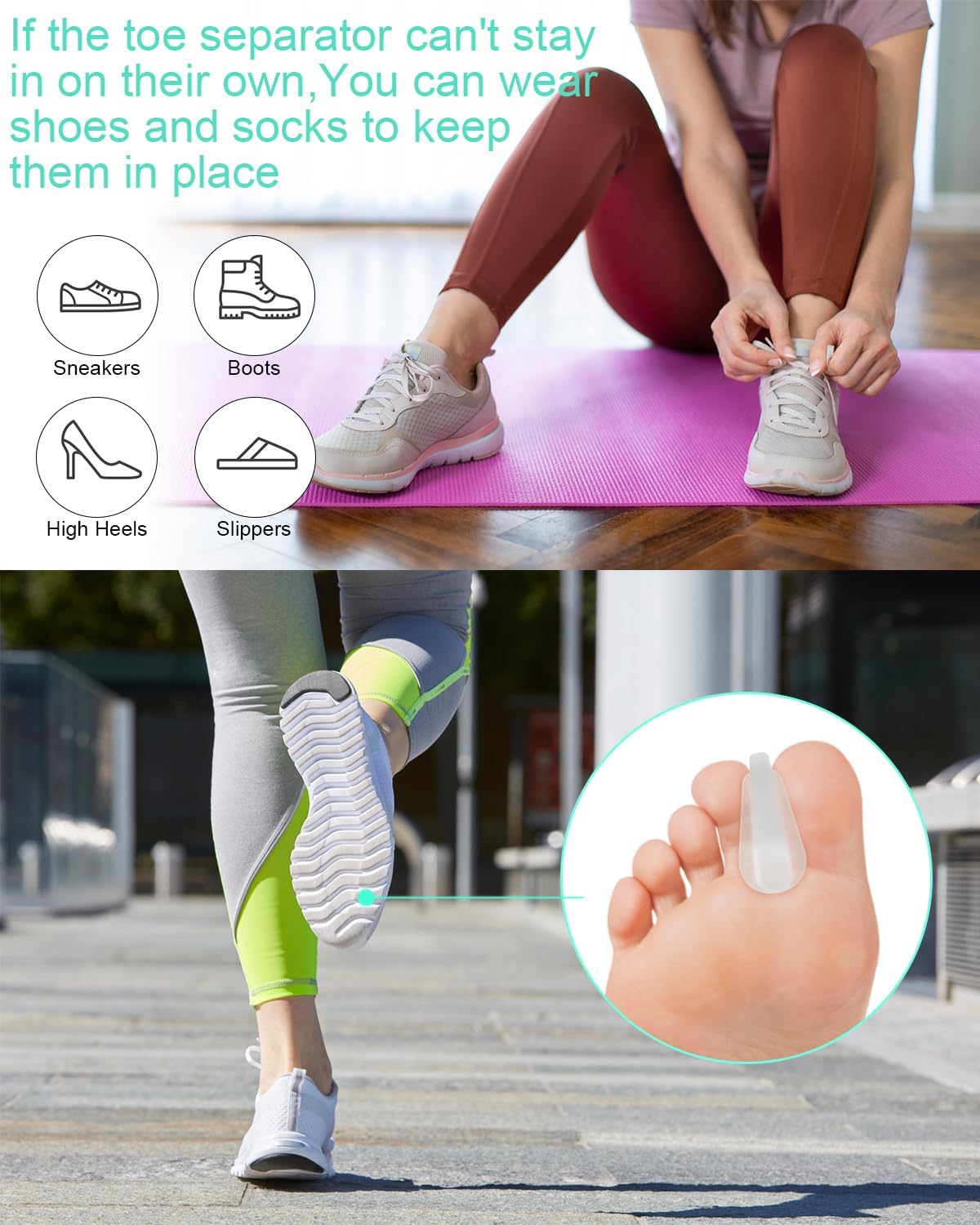 18Pcs Gel Toe Separators for Bunions, Silicone Toe Spacers Bunion Corrector for Feet Women Men Pain Relief, Soft Flared Toe Spreader Straightener for Overlapping Toes(12L+6S)