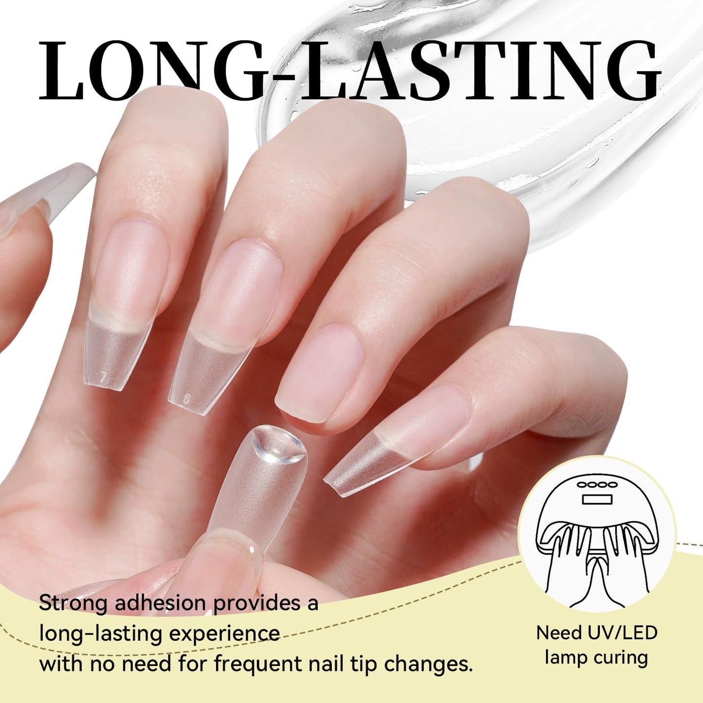 JODSONE 2-in-1 Base Coat – 16.5ml No Wipe, Warmly Removable Foundation for Gel Nail Polish & Tips. U V/LED Cured, Long-Lasting, DIY Use