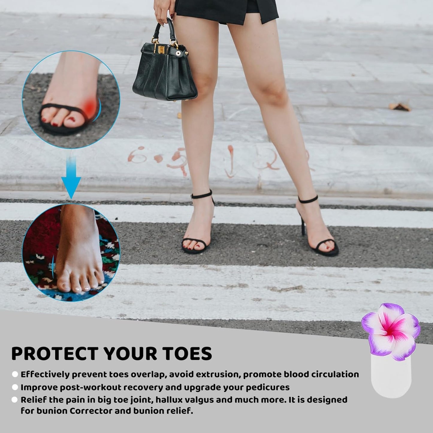 DOITOOL Silicone Toe Separators for Pedicure 32Pcs Reusable Toe Spreaders Flower-Shaped Soft Dividers for Nail Art Spa and Home Pedicure Care