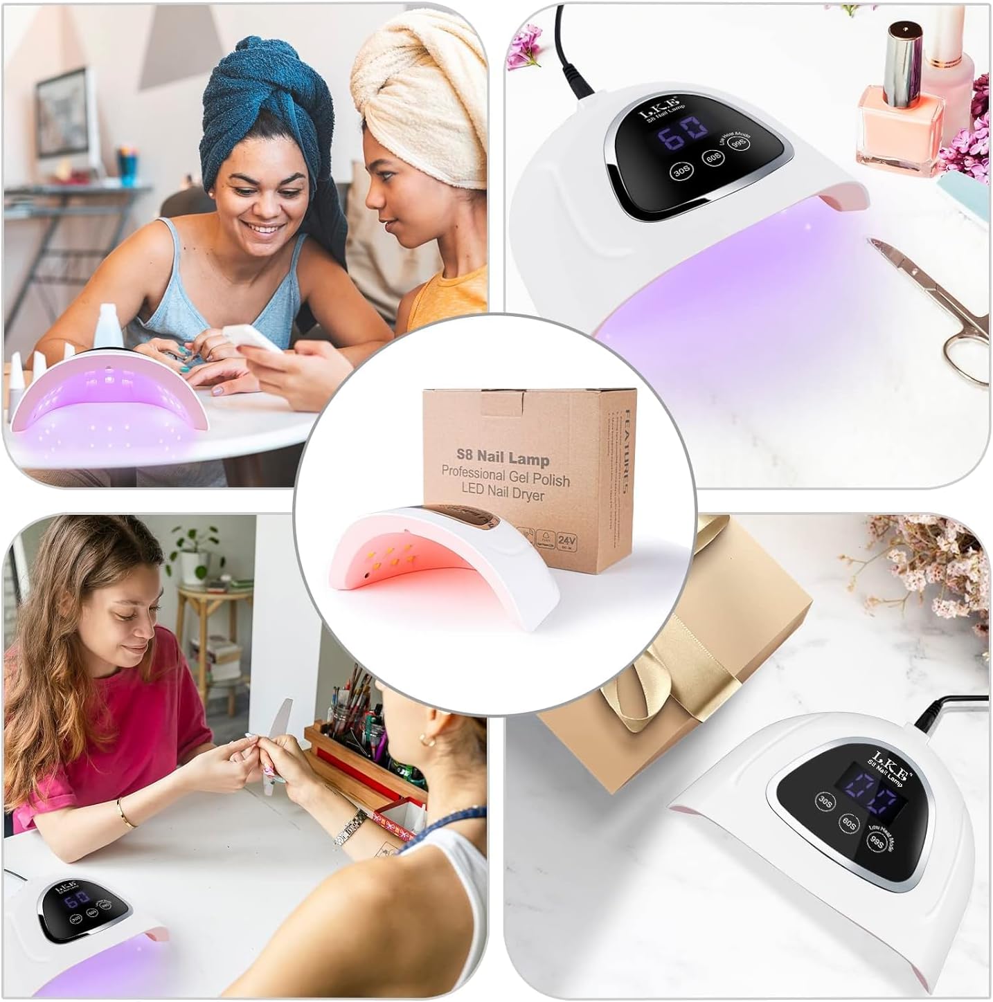 UV Nail Lamp, LKE 72W UV LED Nail Lamp Nail Dryer UV Light for Nails with 3 Timer Setting & LCD Touch Display Screen for Home and Salon Use