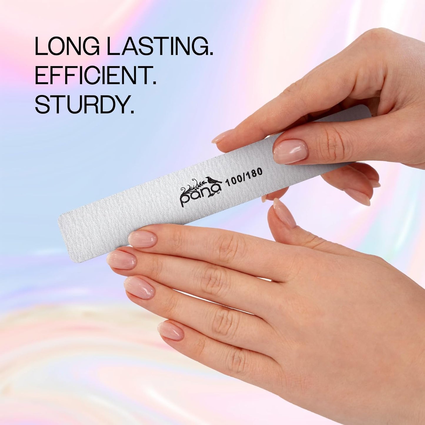 10PCS Jumbo Size PANA Professional Double Sided Nail Files - Zebra, 100/180 Grit - Emery Board Nail Buffering File Manicure Pedicure Nail Polisher Washable