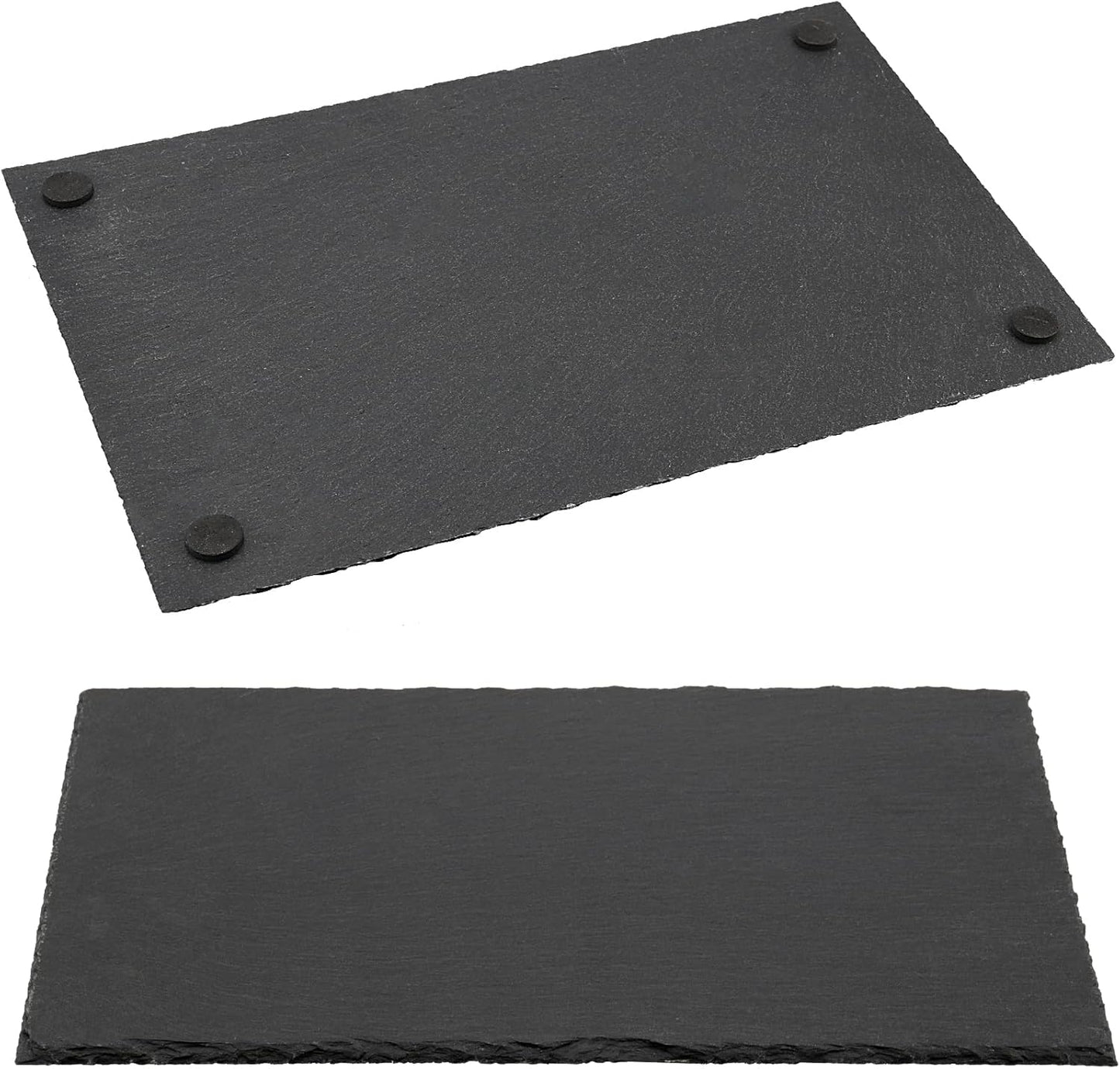8 PCS 10 x 4.7 Inch Black Slate Cheese Boards, Black Slate Serving Platter with Natural Edge, Slate Stone Serving Tray for Cheese, Charcuterie, Sushi, Appetizers