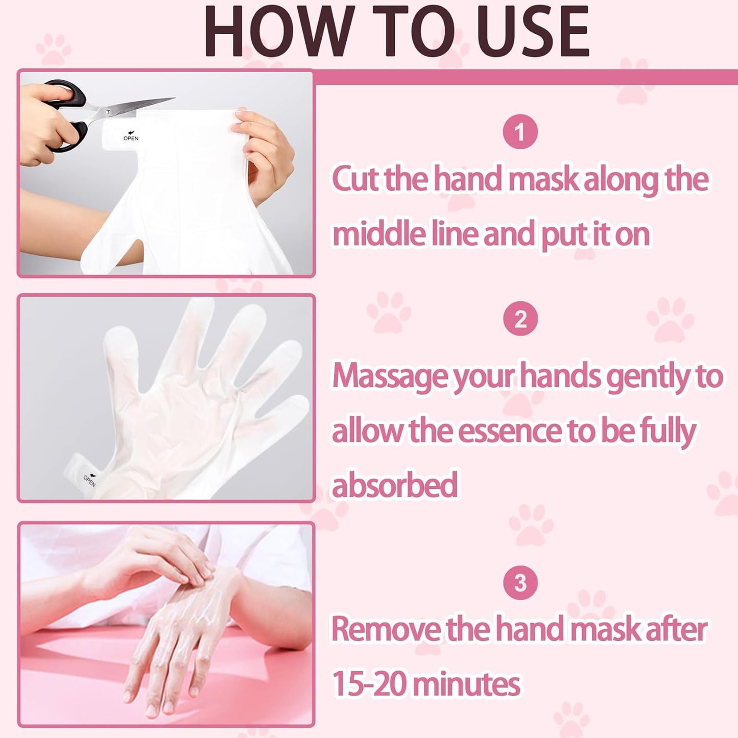6PCS Hand Masks,Hydrating Hand Masks Moisturizing Gloves Overnight for Dry Cracked Hands,Daily Hand Care Hand Masks Gift Set for Women and Men K